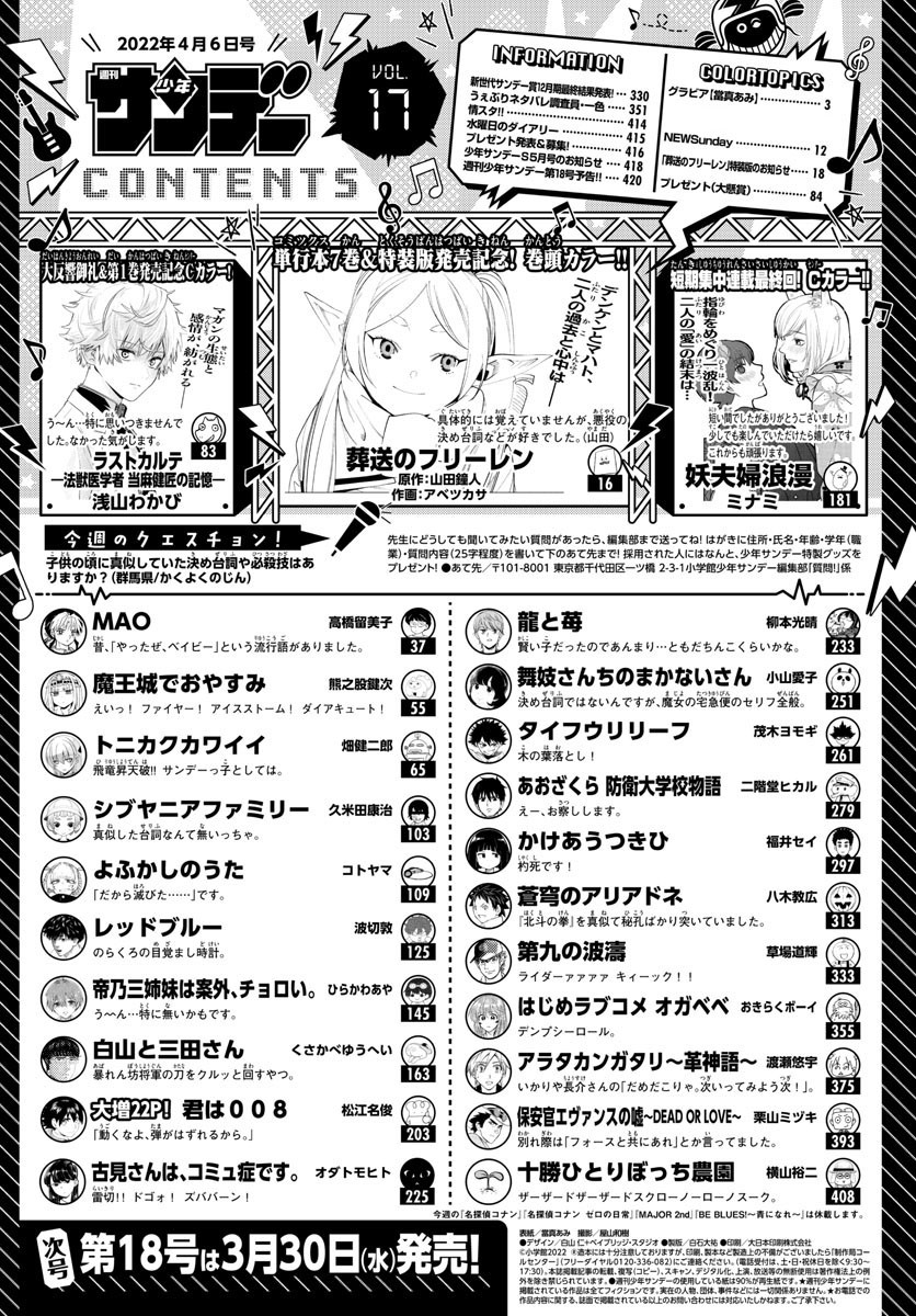 Weekly Shōnen Sunday - 週刊少年サンデー - Chapter 2022-17 - Page 414