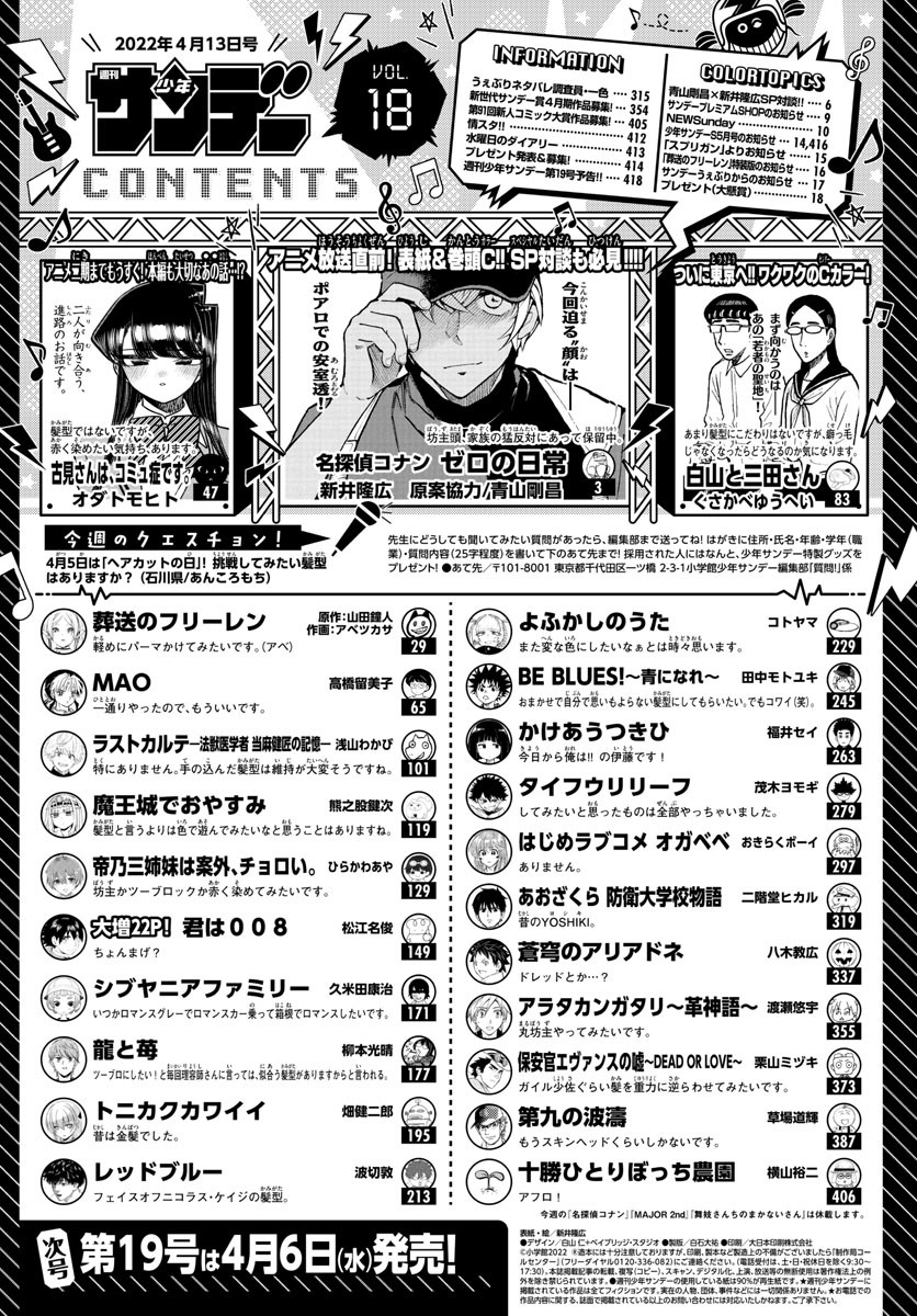 Weekly Shōnen Sunday - 週刊少年サンデー - Chapter 2022-18 - Page 2