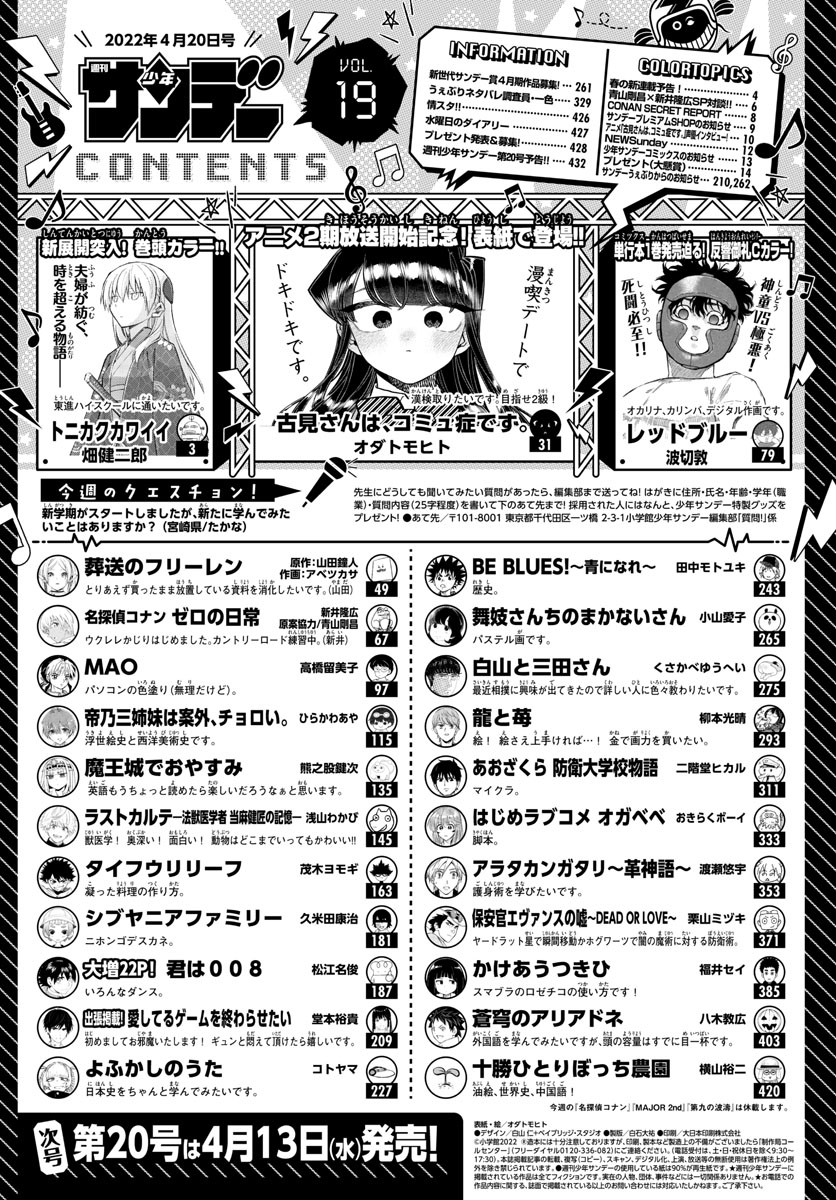 Weekly Shōnen Sunday - 週刊少年サンデー - Chapter 2022-19 - Page 2