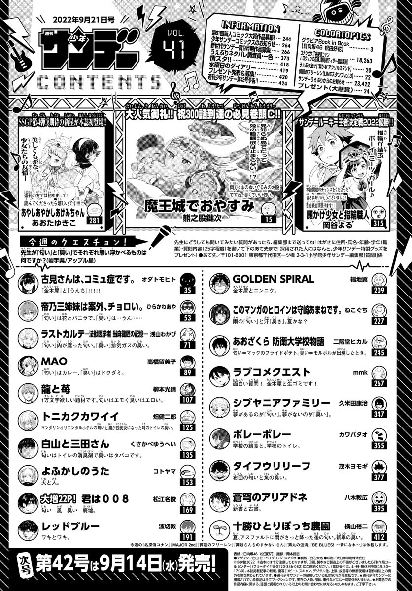 Weekly Shōnen Sunday - 週刊少年サンデー - Chapter 2022-41 - Page 2