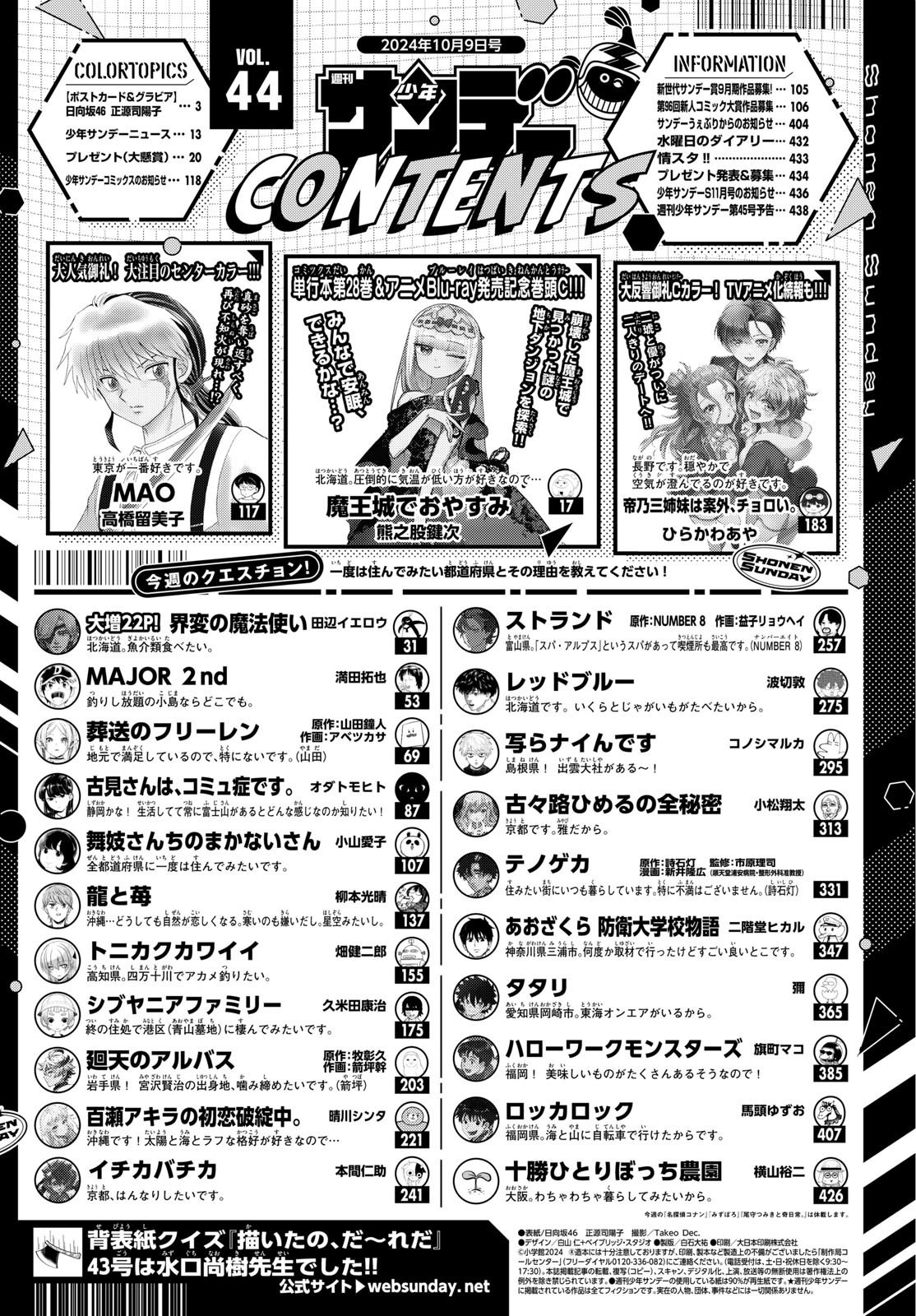 Weekly Shōnen Sunday - 週刊少年サンデー - Chapter 2024-44 - Page 2